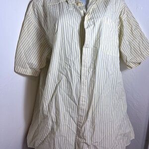 Nautica Shirt Mens Size 17 XL Button Down Yellow Coral Resort Beach Vacation